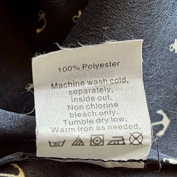 J. Crew Blue Nautical Anchor Blouse Beach Coastal XXS 3/4 sleeve Retro Y2k Prep - Picture 8 of 11